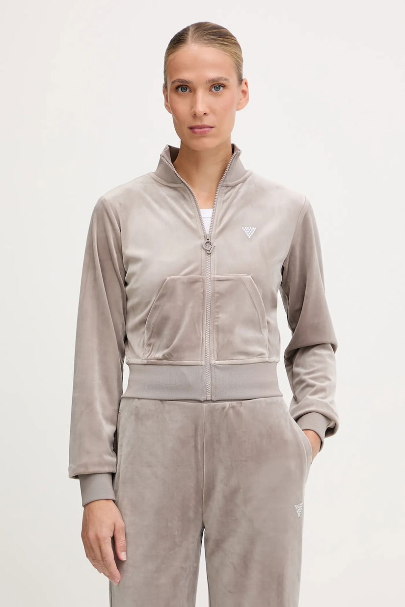 Guess bluză din velur COUTURE