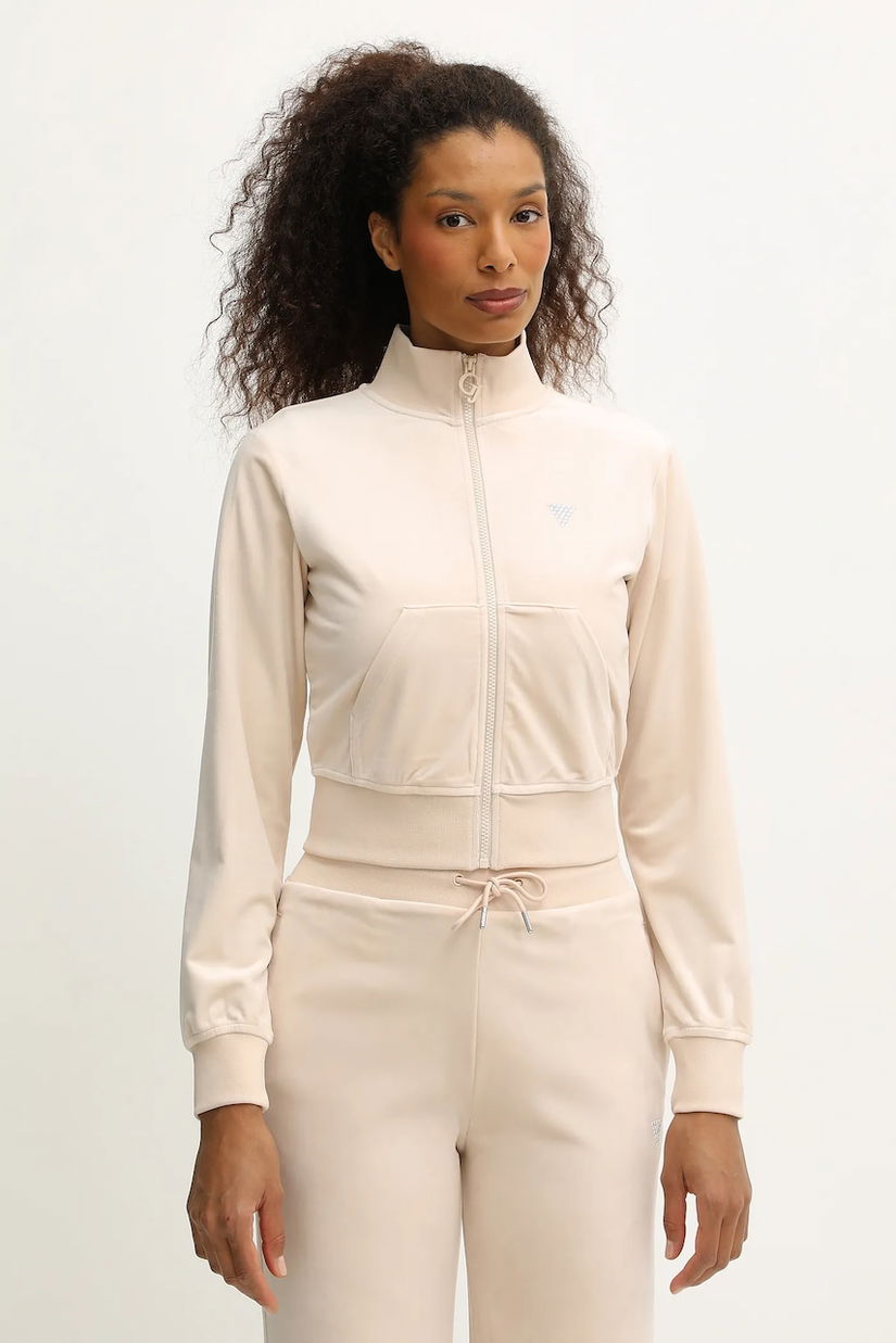 Guess bluză din velur COUTURE