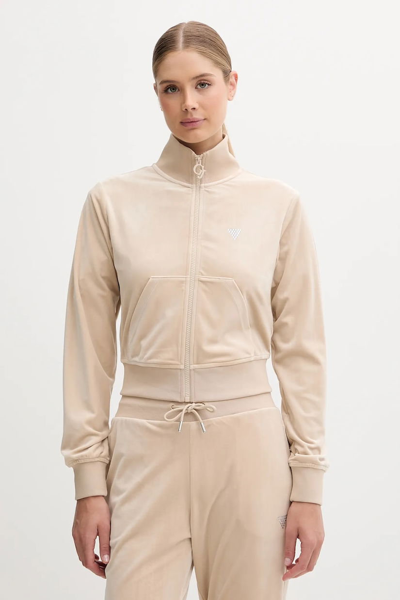 Guess bluză din velur COUTURE