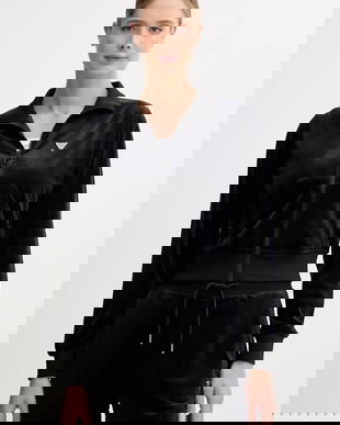 Guess bluză din velur COUTURE