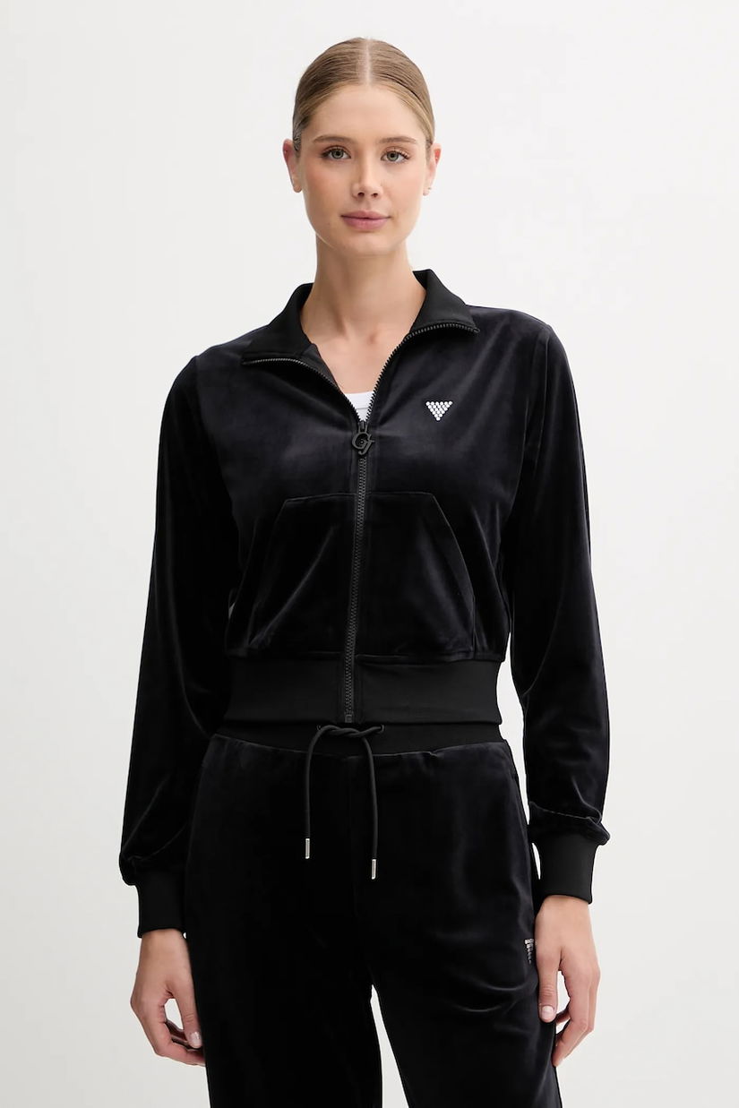 Guess bluză din velur COUTURE