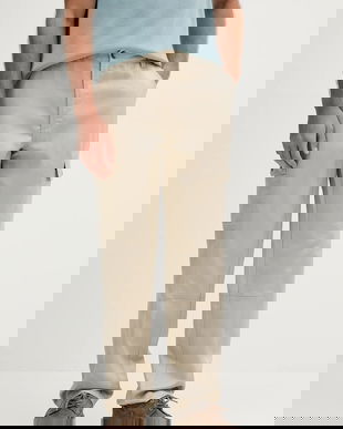 Guess pantaloni din amestec de in