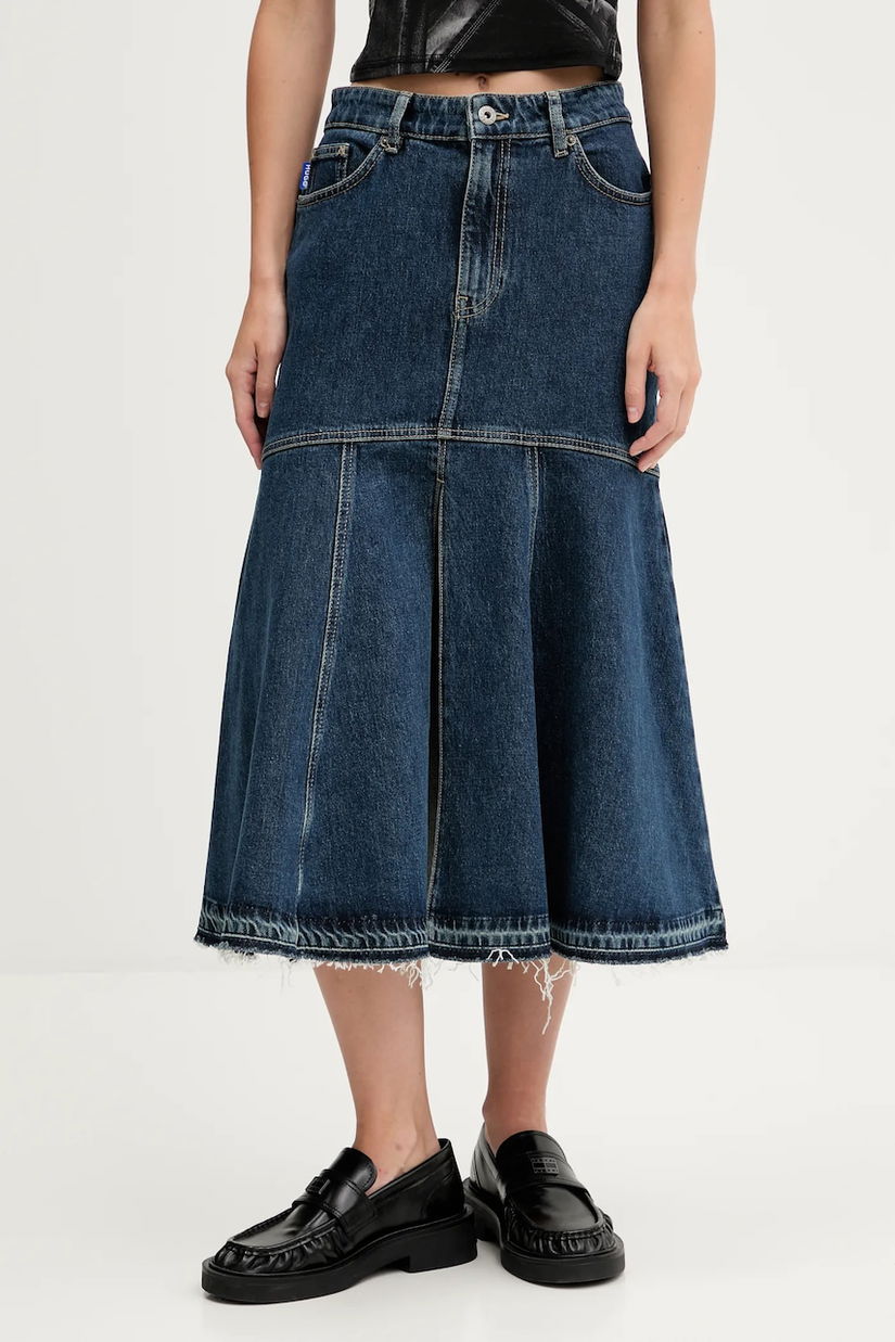 HUGO Blue fustă din denim Gidya_B