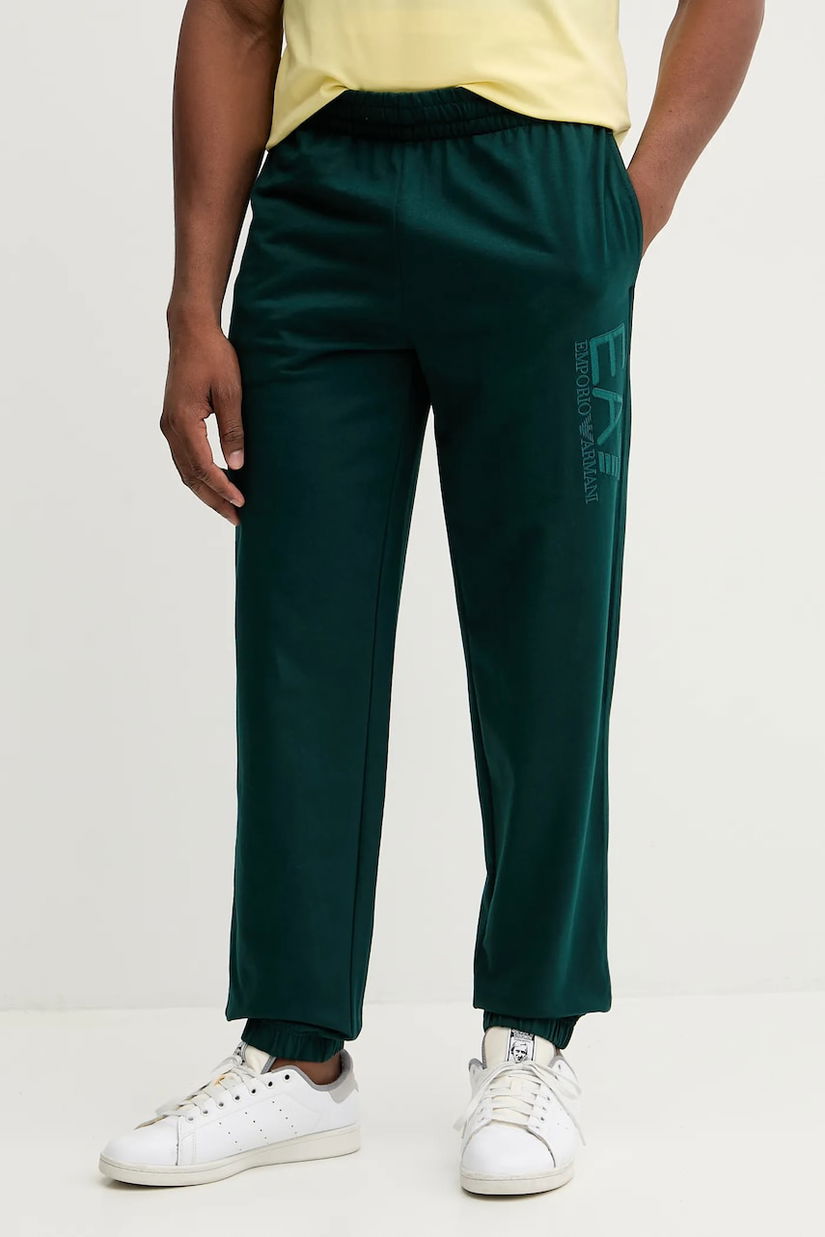 EA7 Emporio Armani pantaloni de trening din bumbac