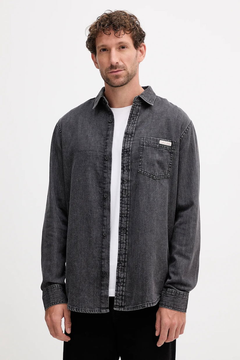 Calvin Klein din denim cămașă din bumbac