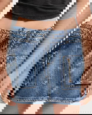 Guess Originals fustă jeans HARRINGTON