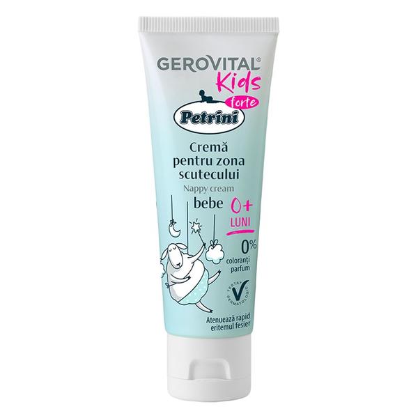 Crema pentru Zona Scutecului - Gerovital Kids Petrini Forte Nappy Cream, 0+ luni, 50 ml