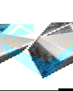 Pat Tapițat V Albastru