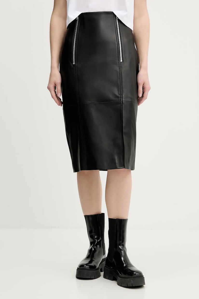 HUGO fustă de piele Leomira