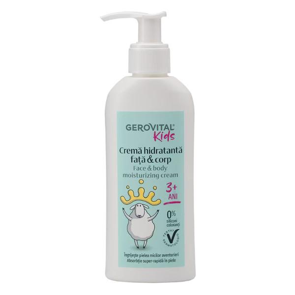 Crema Hidratanta pentru Fata si Corp - Gerovital Kids Face &amp; Body Moisturizing Cream, 3+ ani, 150 ml