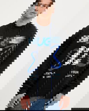 HUGO Blue hanorac de bumbac Nesicrew