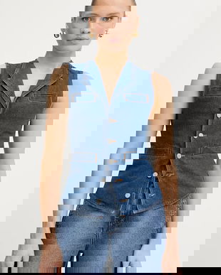 Pinko vestă jeans REIMAGINE by Patrick Mcdowell