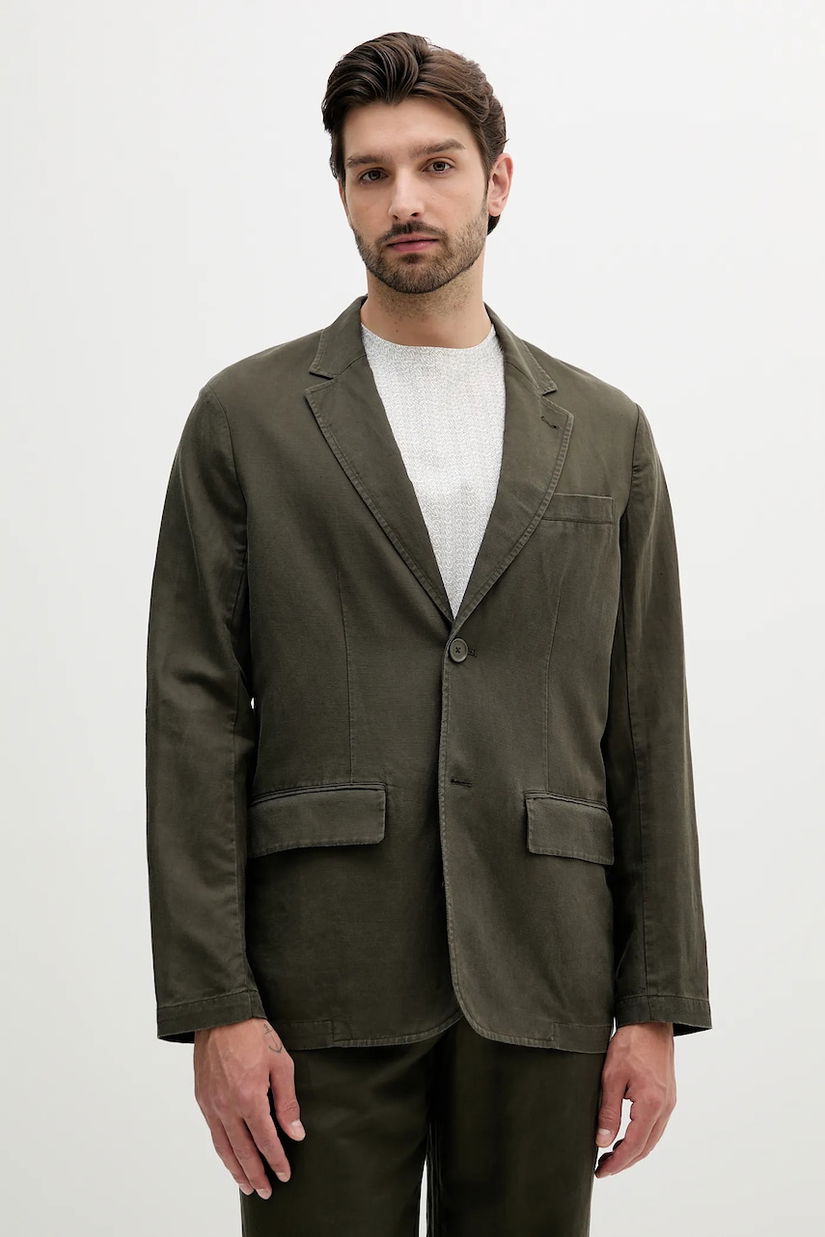 Armani Exchange blazer din amestec de in