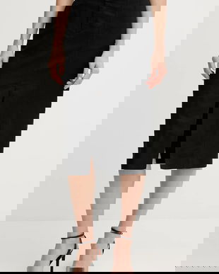 Calvin Klein Jeans fustă din amestec de in