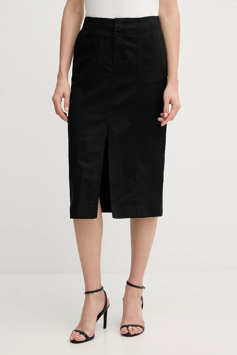 Calvin Klein Jeans fustă din amestec de in