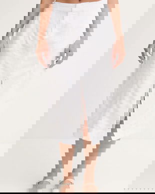 Calvin Klein Jeans fustă din amestec de in