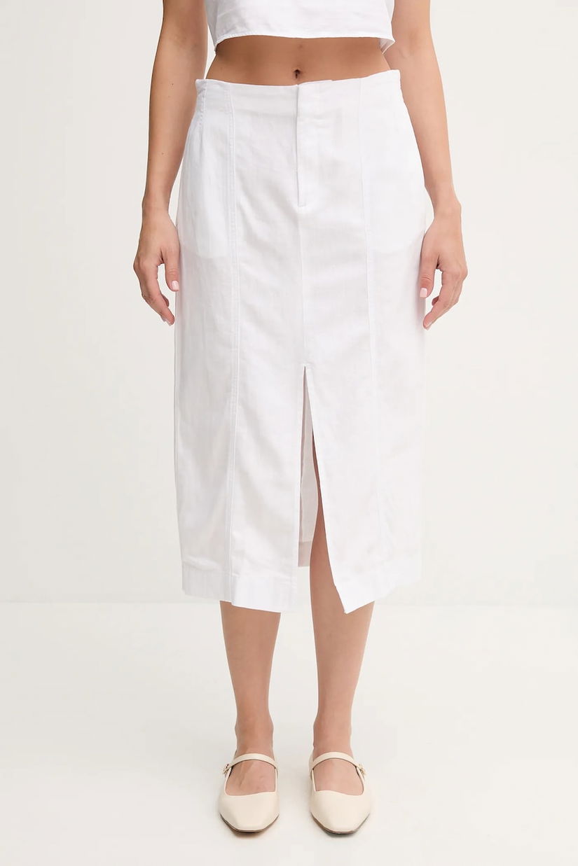 Calvin Klein Jeans fustă din amestec de in