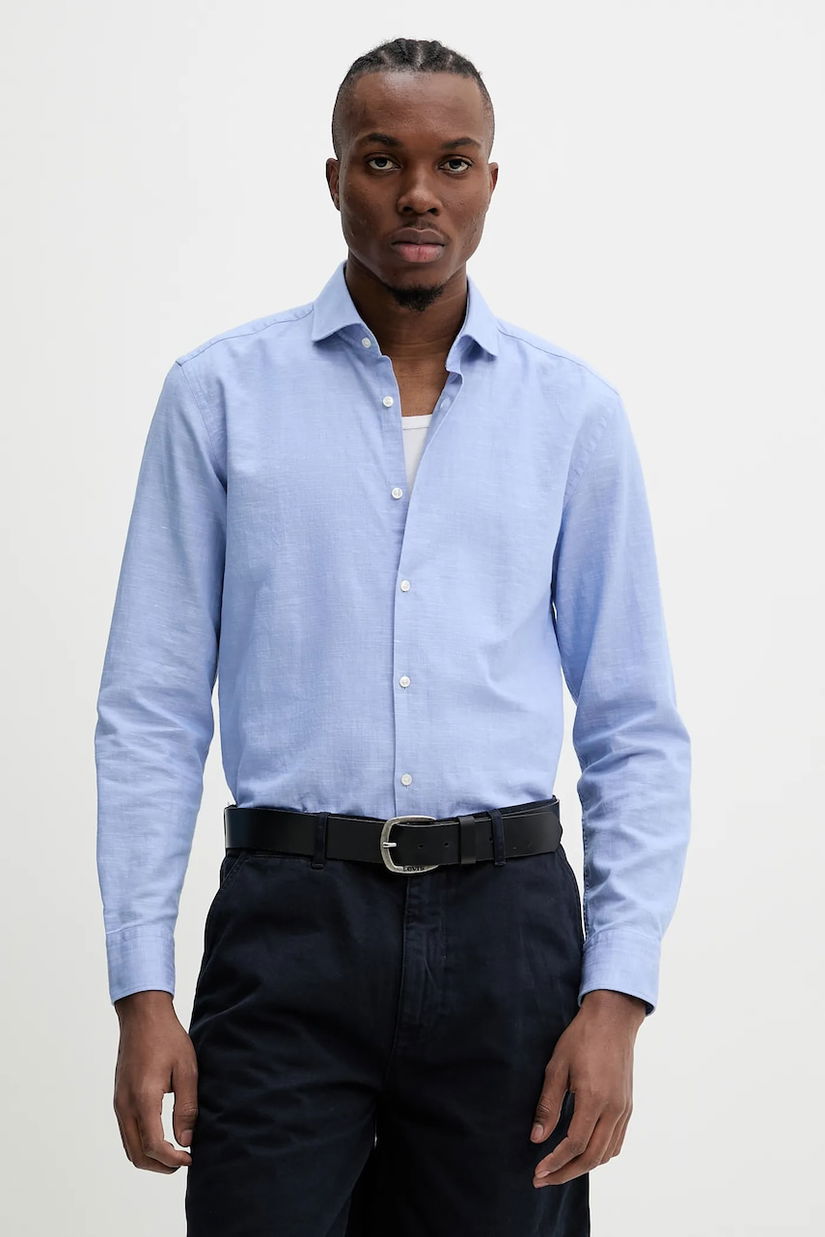 HUGO camasa din amestec de in