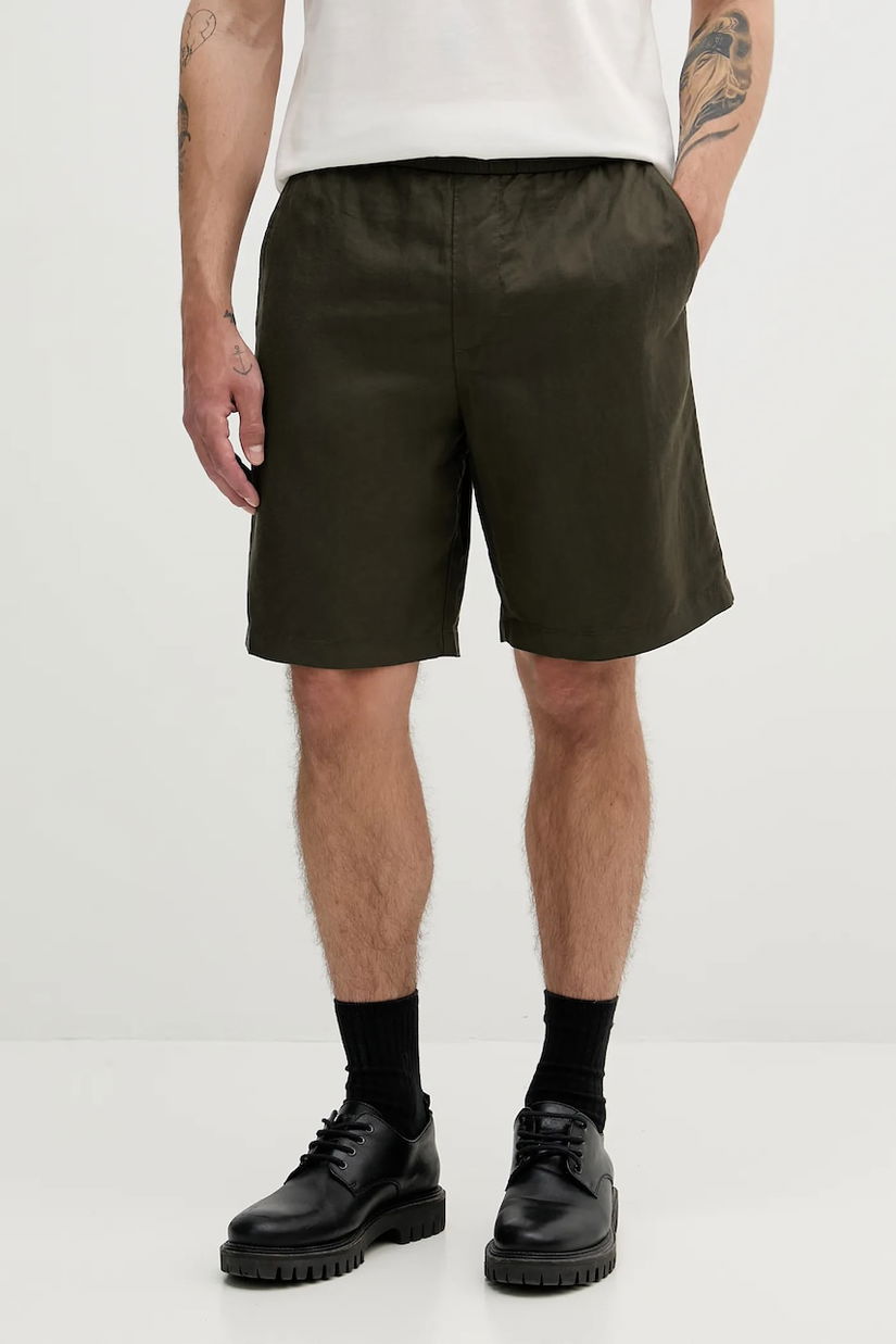 Armani Exchange pantaloni scurți din amestec de in