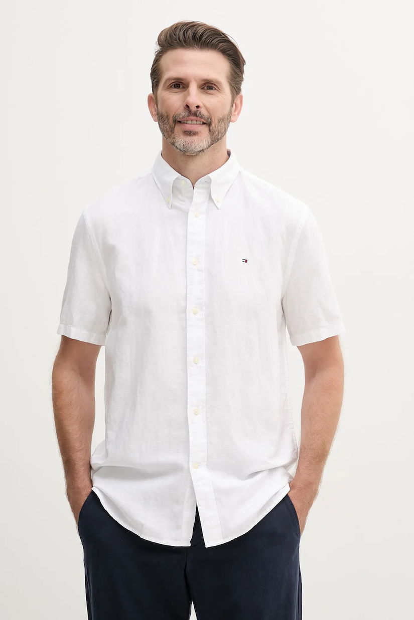 Tommy Hilfiger cămașă din amestec de in