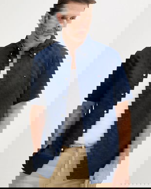 Tommy Hilfiger cămașă din amestec de in