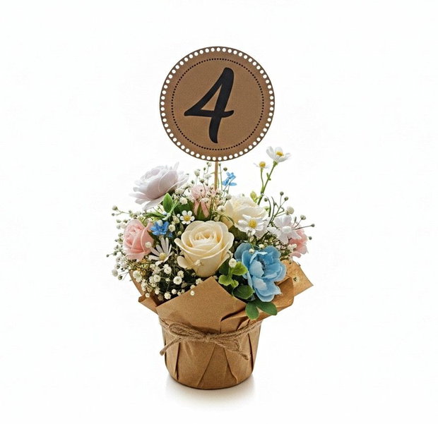 Numere de masă din carton craft nuntă & botez