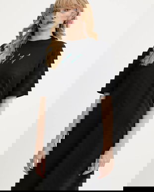 Armani Exchange rochie din bumbac