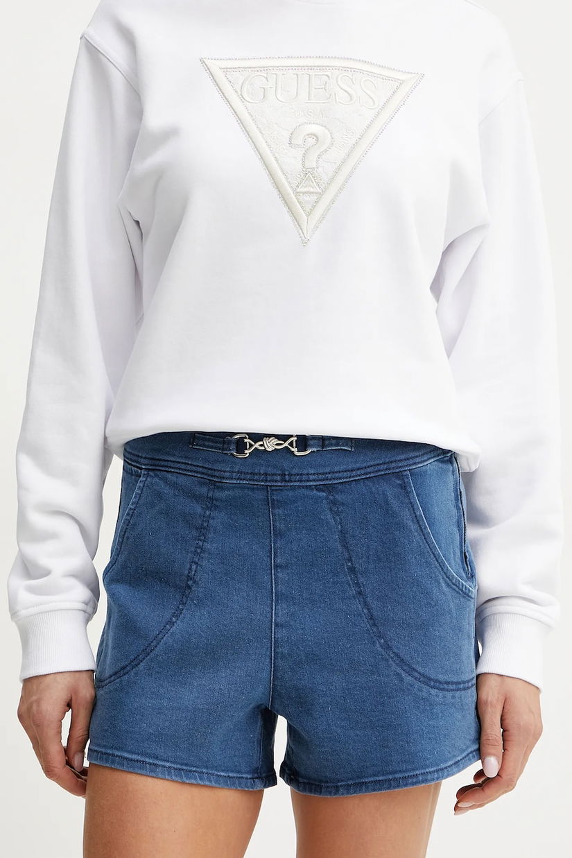 Guess pantaloni scurți din amestec de mătase JEWEL