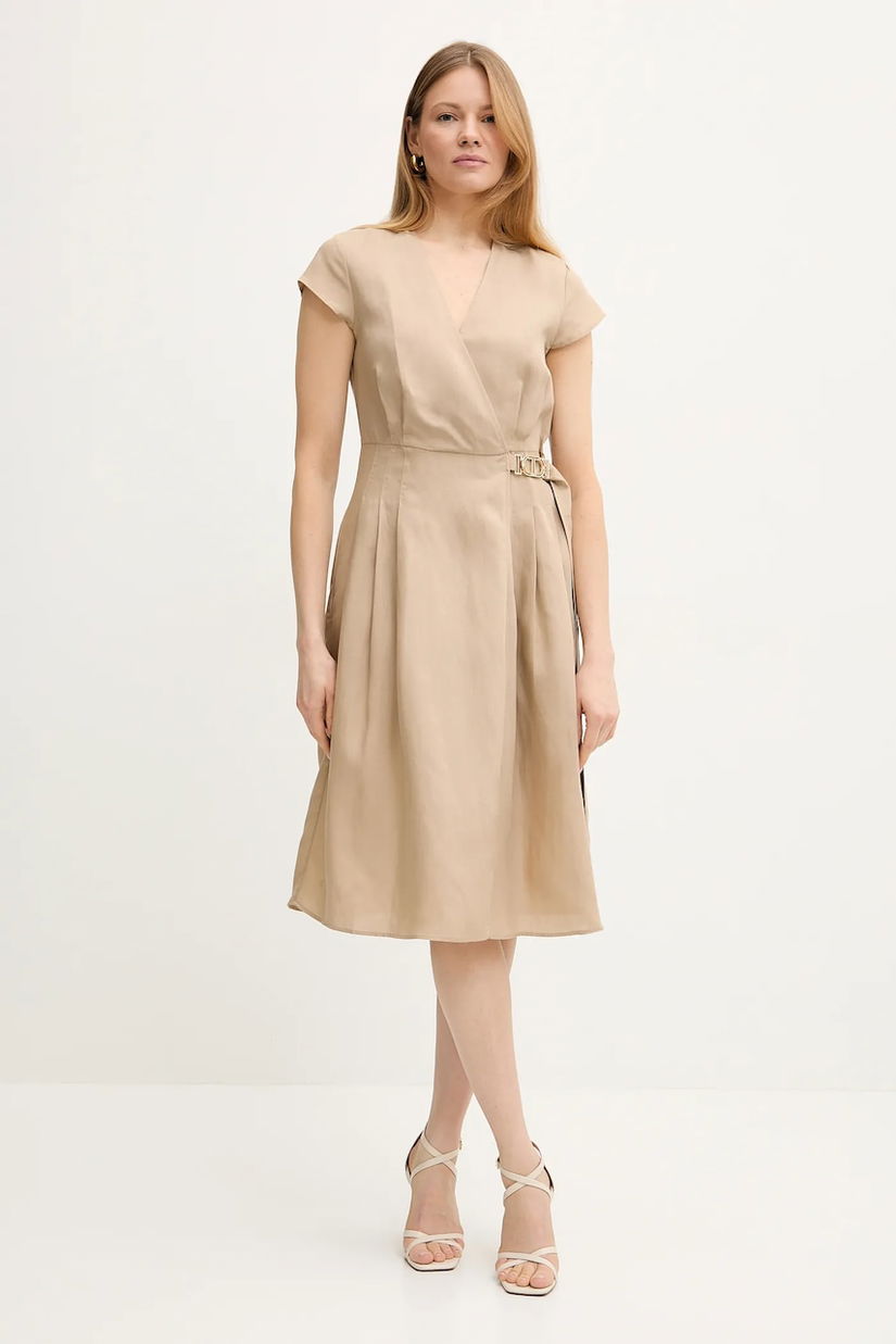 Twinset rochie din amestec de in