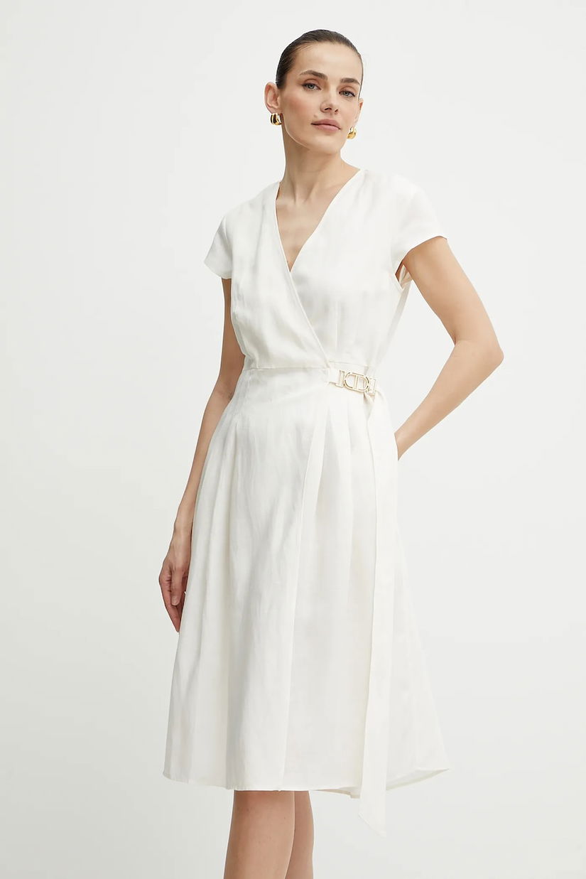 Twinset rochie din amestec de in