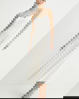 Twinset rochie din amestec de in