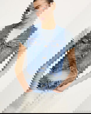 Guess Jeans vestă din denim