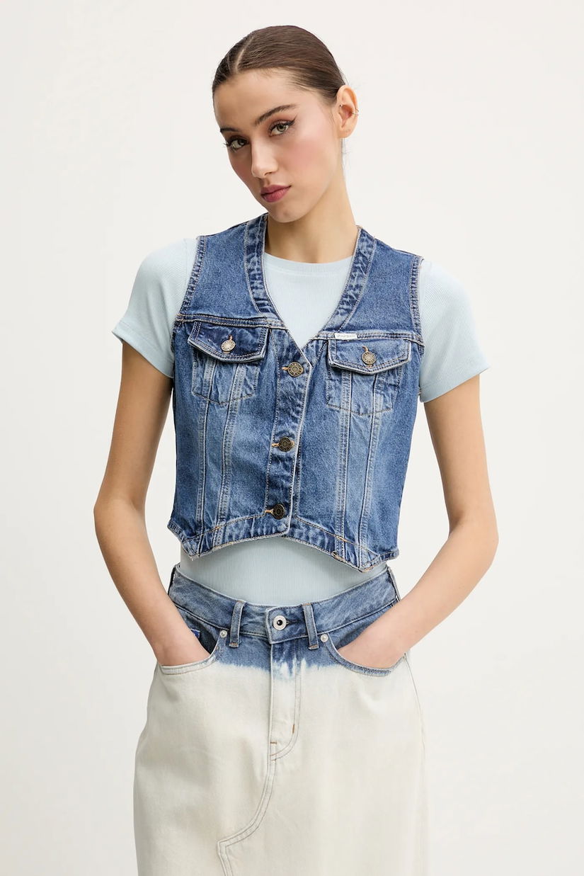 Guess Jeans vestă din denim