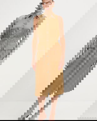 Twinset rochie din amestec de in