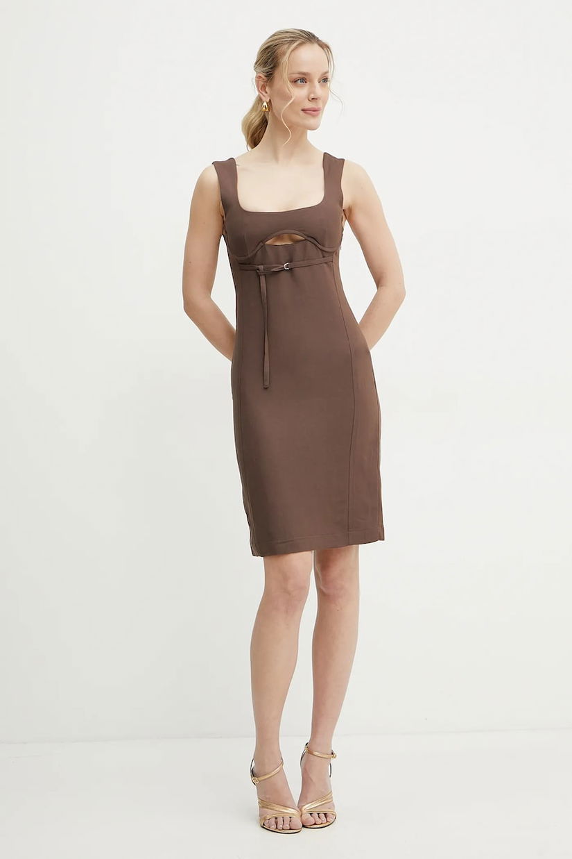 Patrizia Pepe rochie din amestec de in