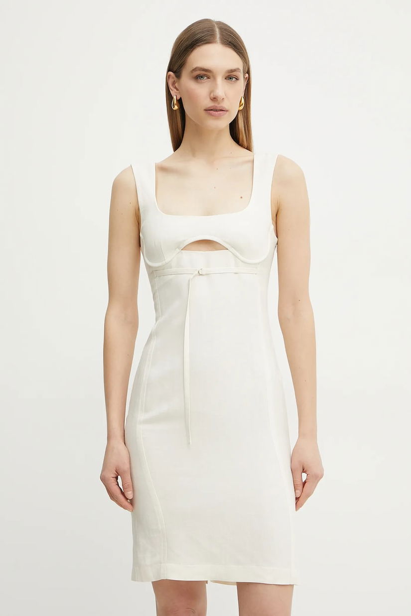 Patrizia Pepe rochie din amestec de in