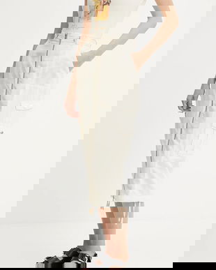 Guess fustă din amestec de in CASEY