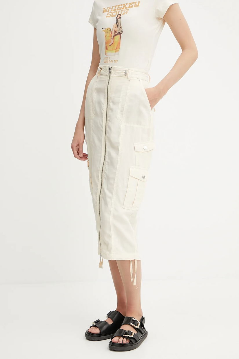 Guess fustă din amestec de in CASEY