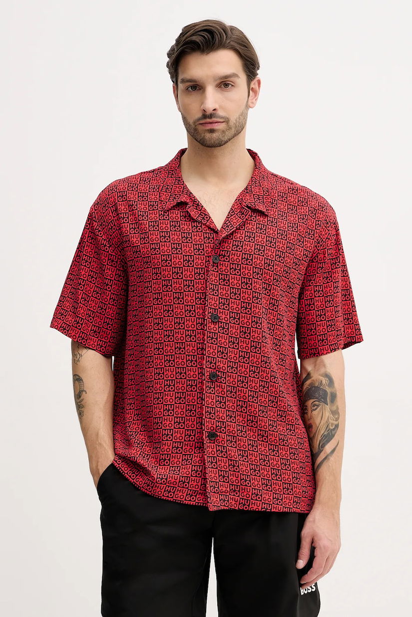 HUGO cămașă de plajă BEACH SHIRT RELAXED
