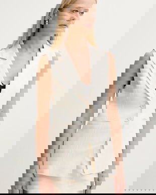 Patrizia Pepe vestă cu amestec de in