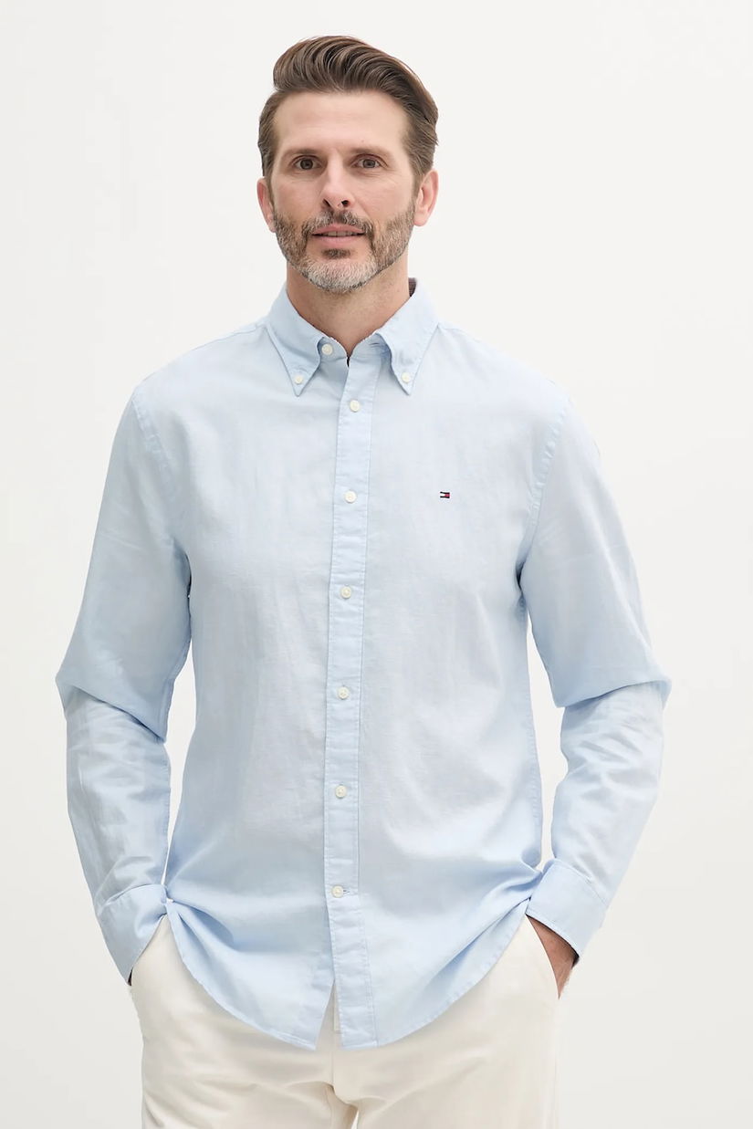 Tommy Hilfiger cămașă din amestec de in