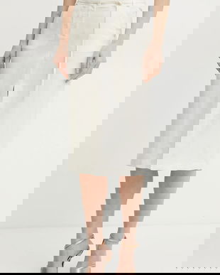 Patrizia Pepe fustă din amestec de in