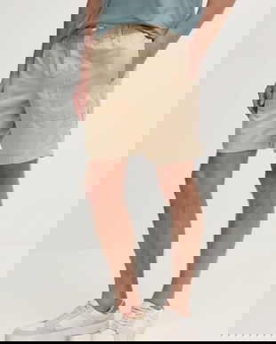 Calvin Klein Jeans pantaloni scurți din amestec de in