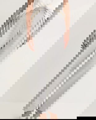 Twinset pantaloni din amestec de in