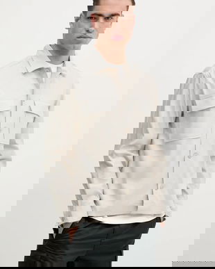 Calvin Klein camasa din amestec de in