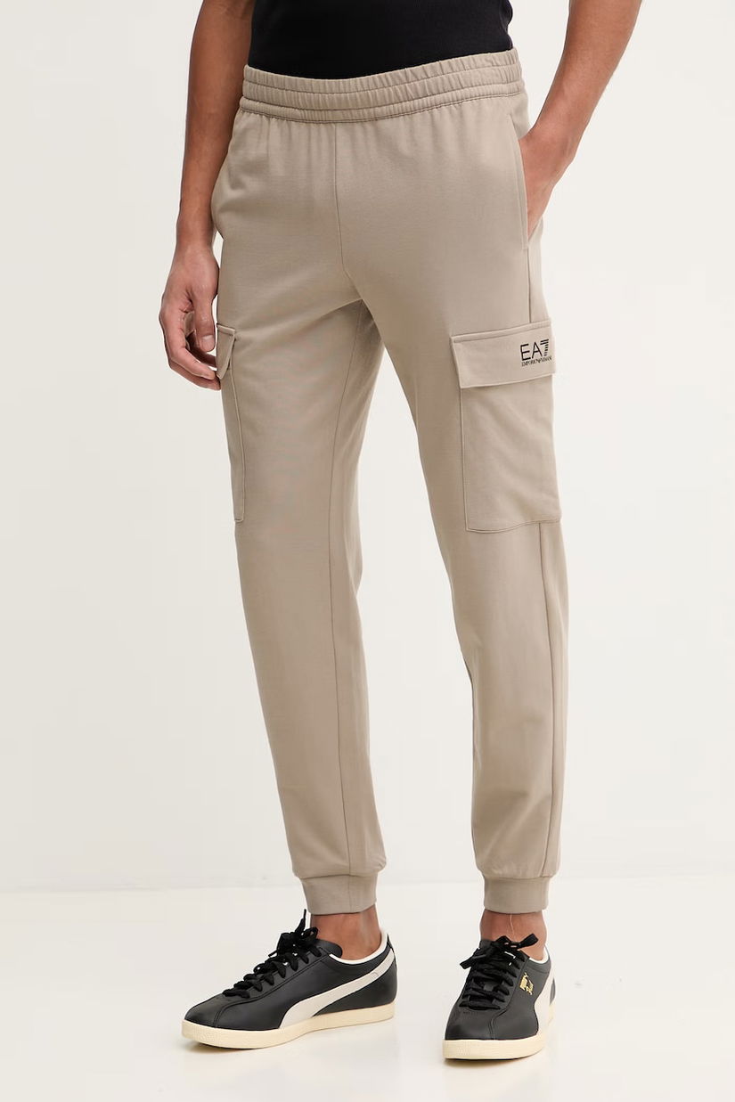 EA7 Emporio Armani pantaloni de trening din bumbac