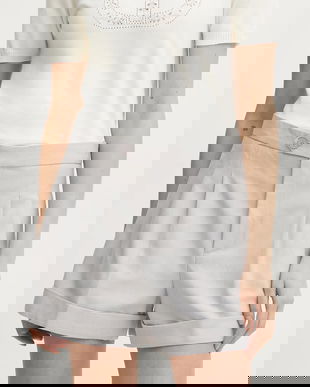 Twinset pantaloni scurți din amestec de in