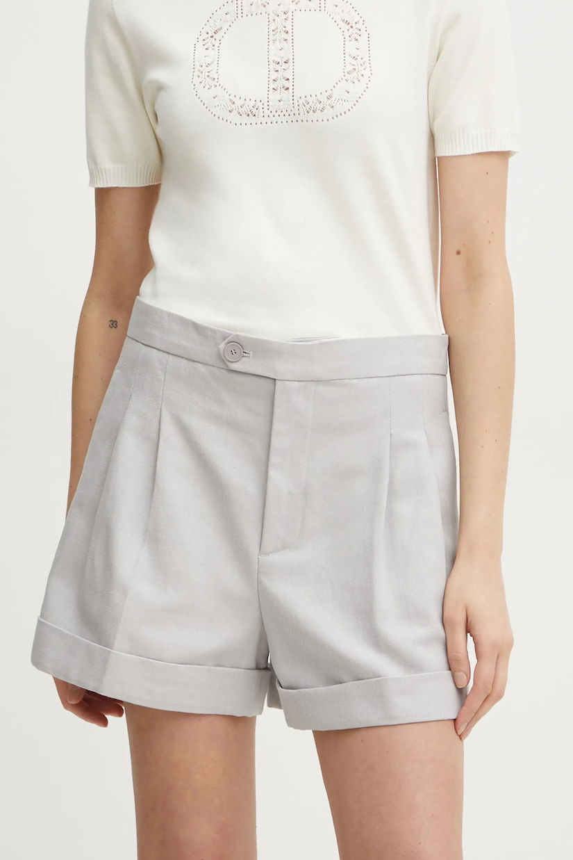 Twinset pantaloni scurți din amestec de in