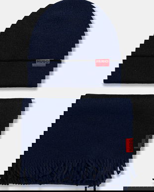 HUGO căciulă și fular din lână Zaschel Set