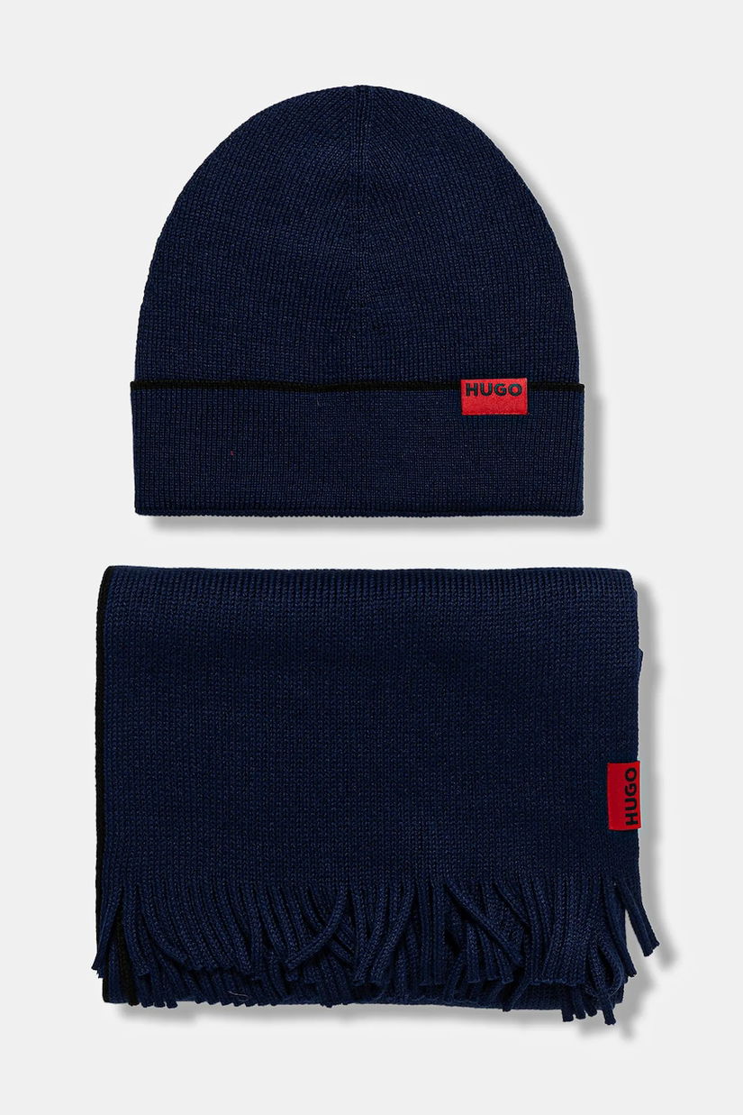 HUGO căciulă și fular din lână Zaschel Set